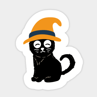 Witch Cat in Halloween Sticker